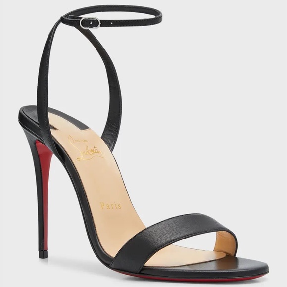 Christian Louboutin Shoes - Christian Louboutin LOUBIGIRL 100MM Leather Sandals Black